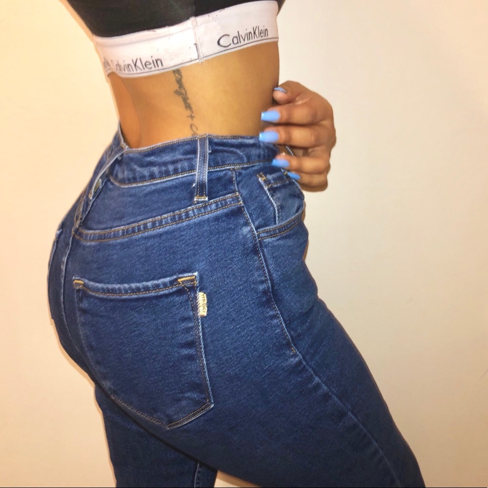 High Waisted Mom Blue Jeans